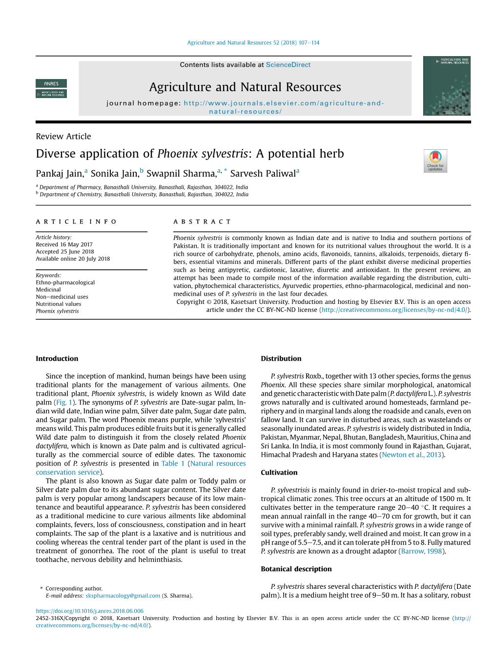 Diverse Application of Phoenix Sylvestris: a Potential Herb