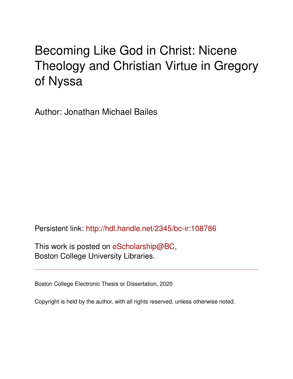 Nicene Theology and Christian Virtue in Gregory of Nyssa