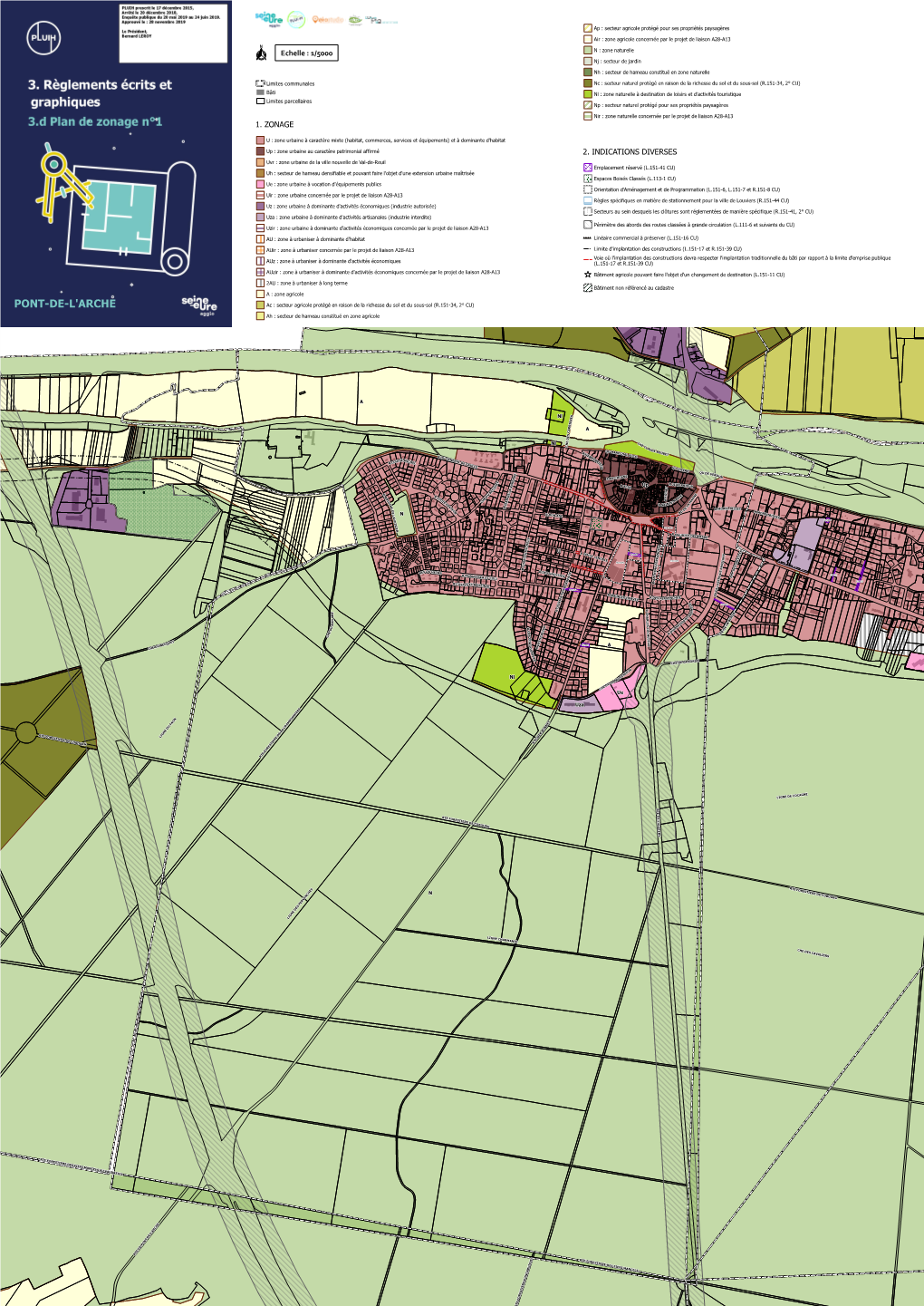 PONT-DE-L'arche Ac : Secteur Agricole Protégé En Raison De La Richesse Du Sol Et Du Sous-Sol (R.151-34, 2° CU) Ah : Secteur De Hameau Constitué En Zone Agricole 3