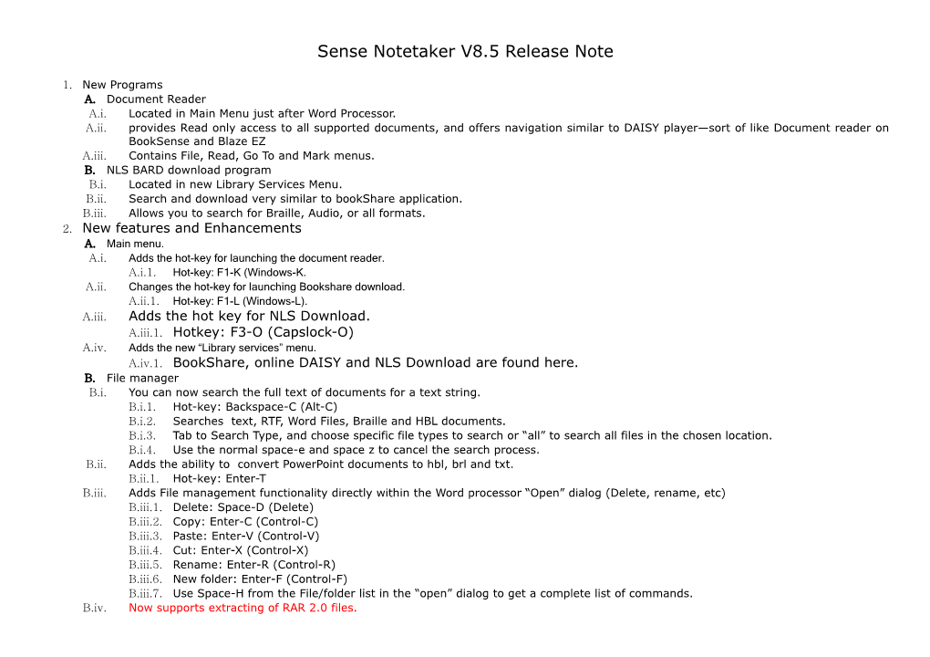 Sense Notetaker V8.5 Release Note