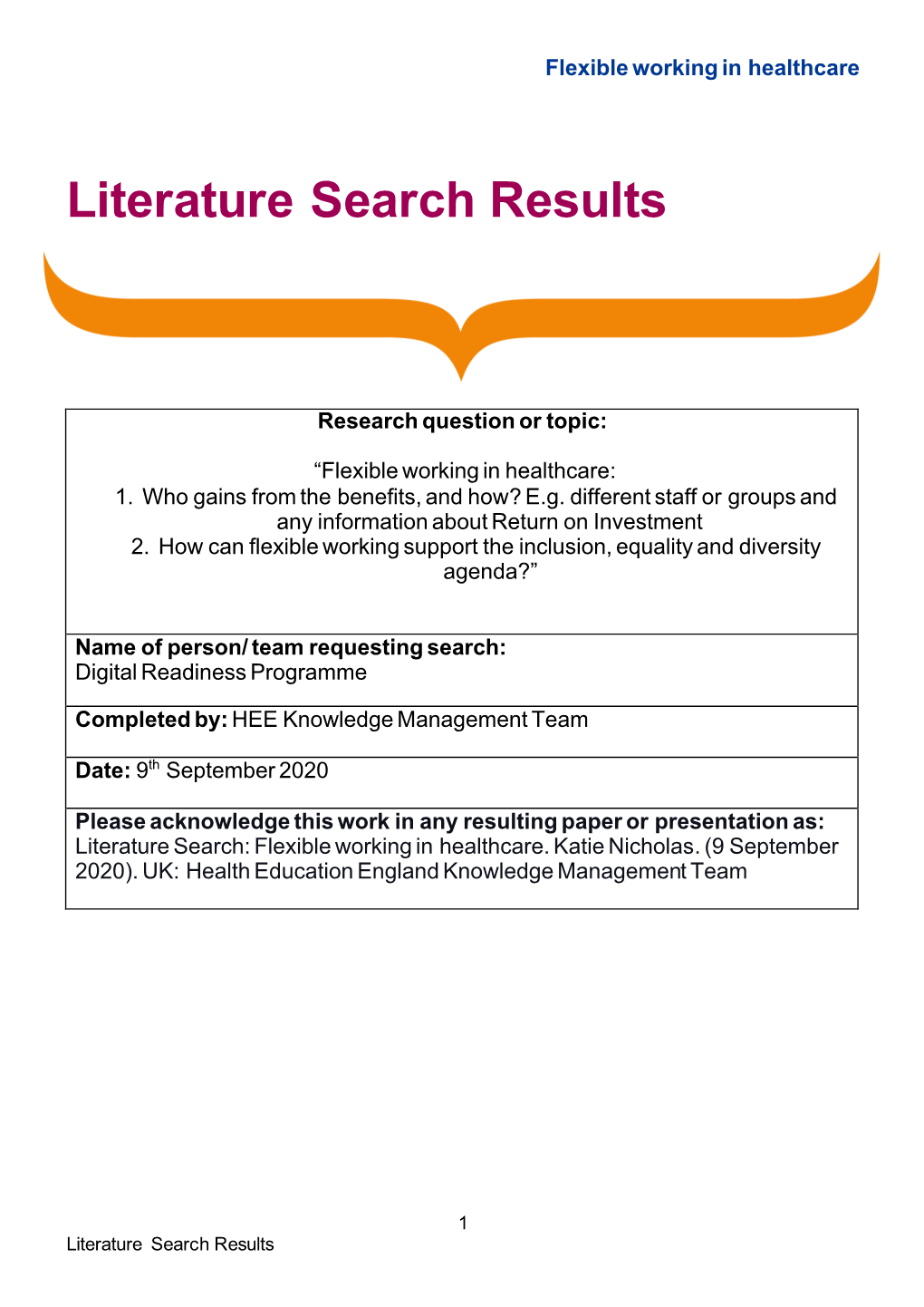 Literature Search Results
