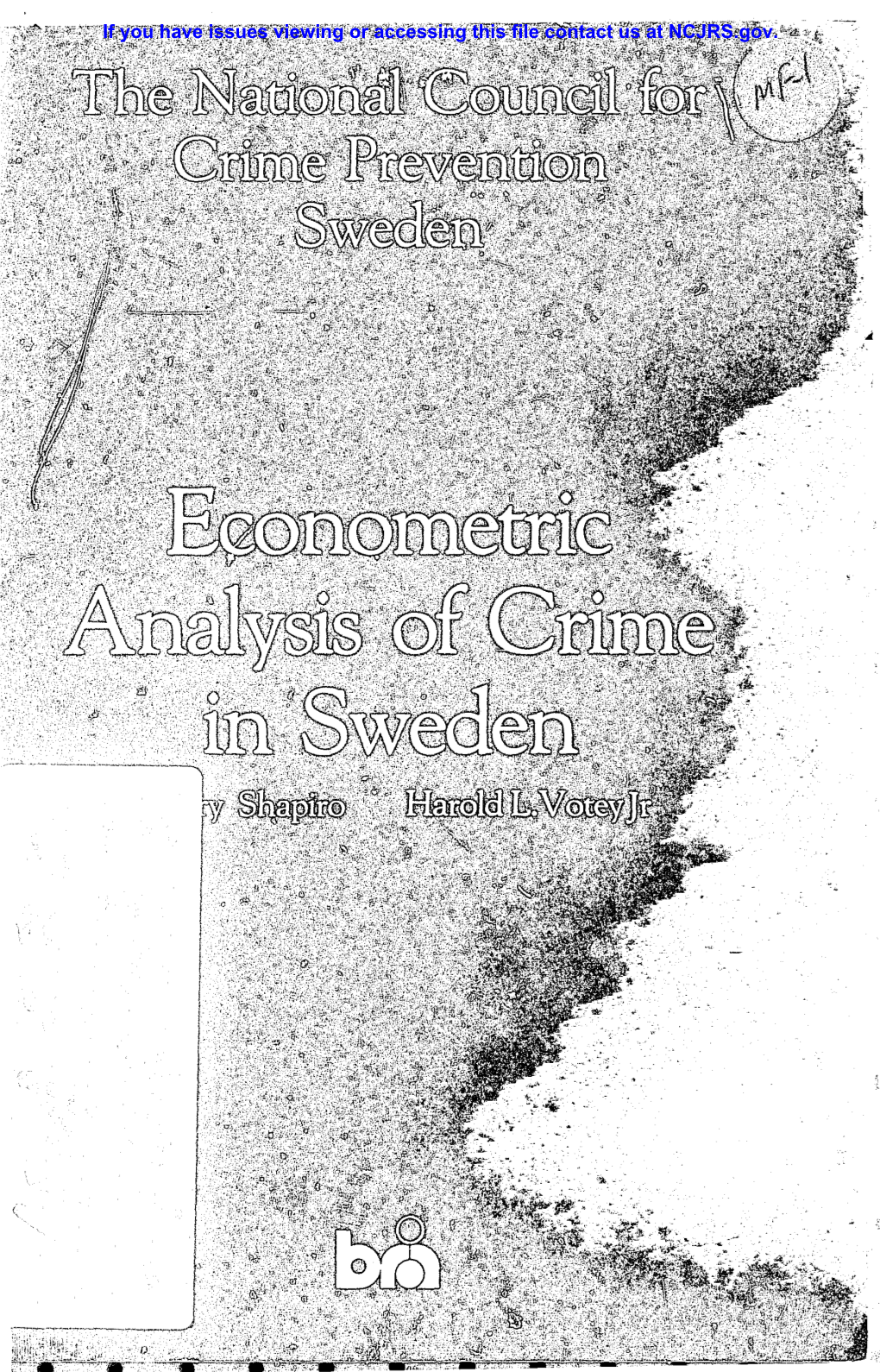 Econometric Analysis of Crime in Sweden