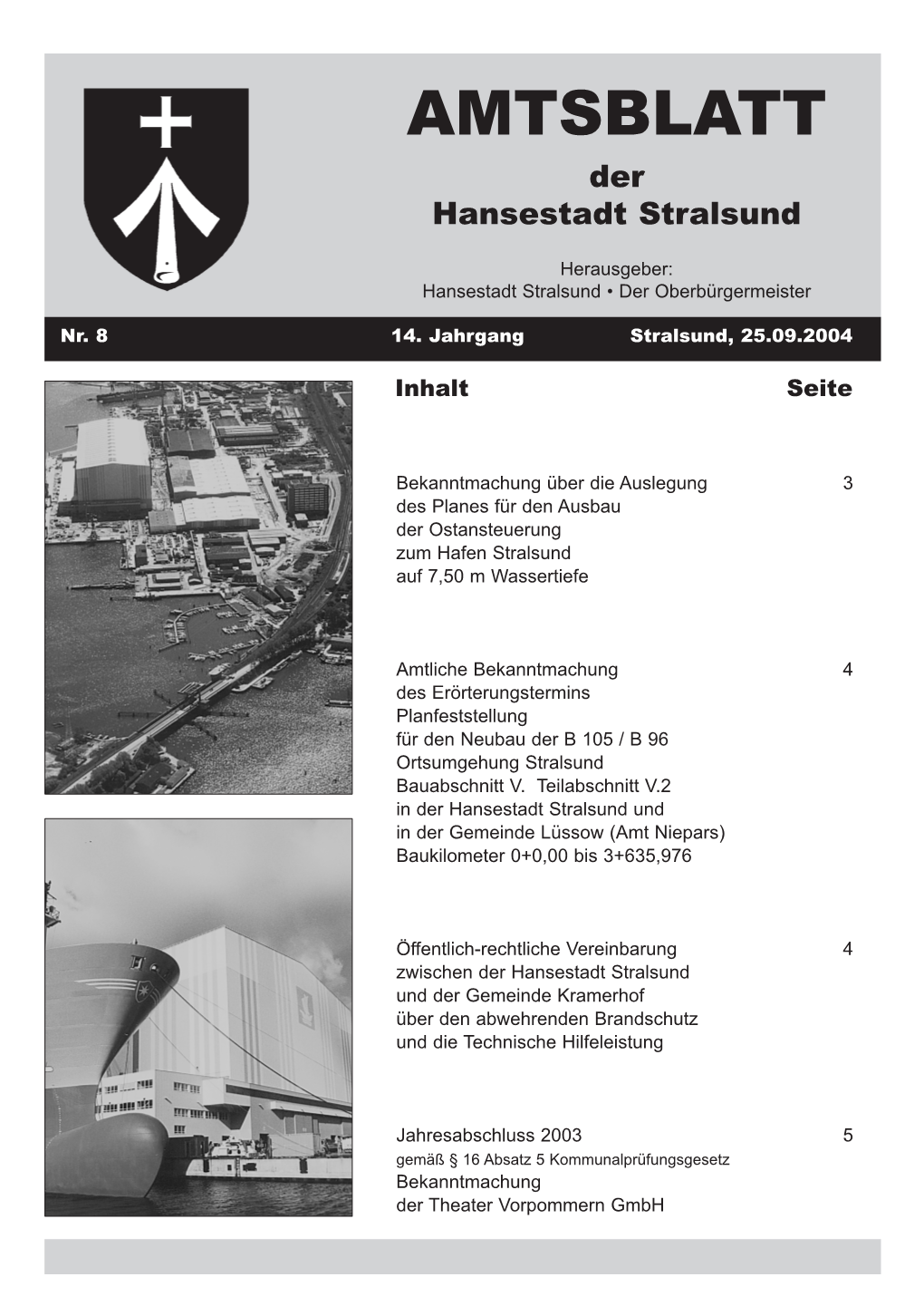 AMTSBLATT Der Hansestadt Stralsund