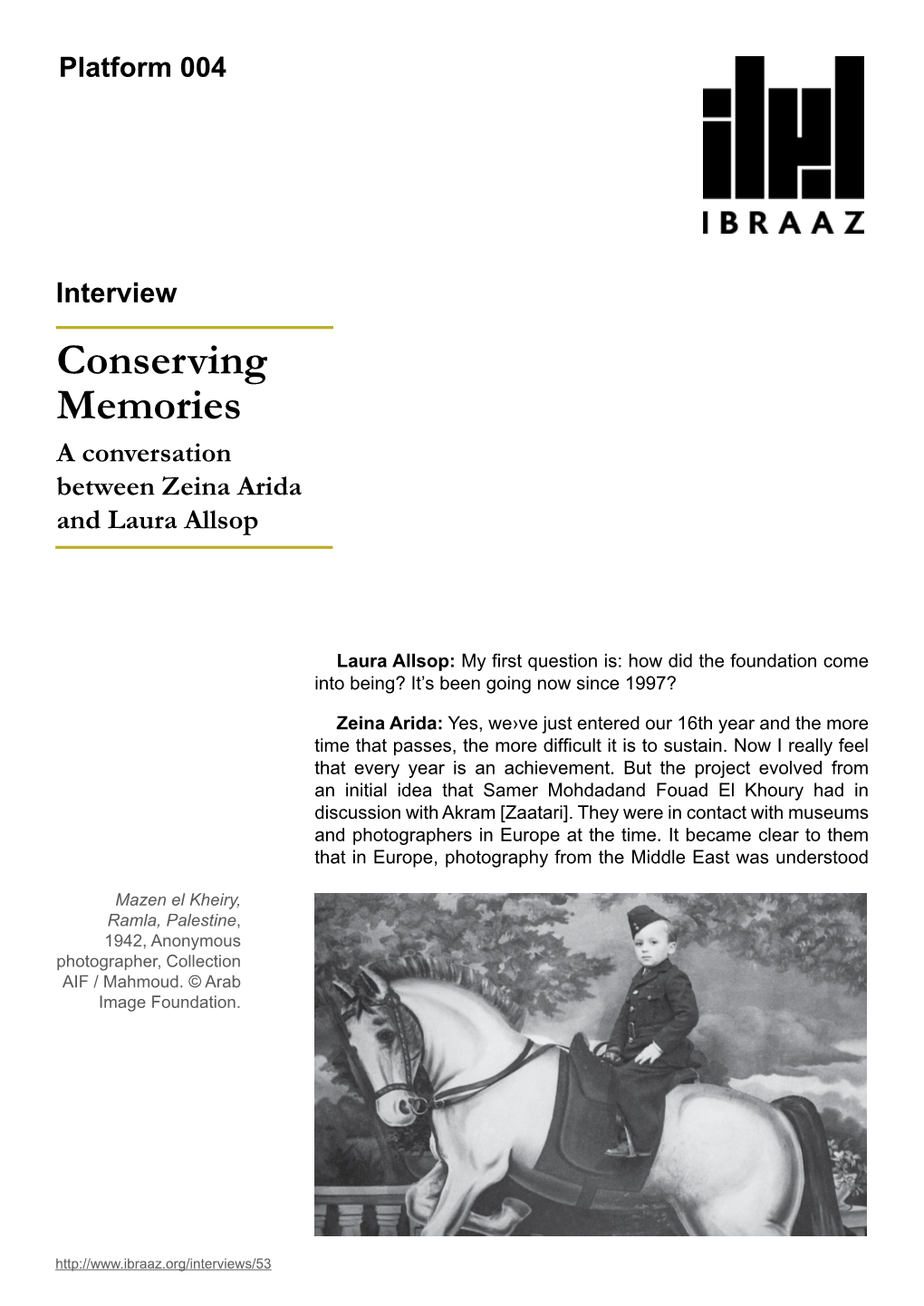 Conserving Memories a Conversation Between Zeina Arida and Laura Allsop