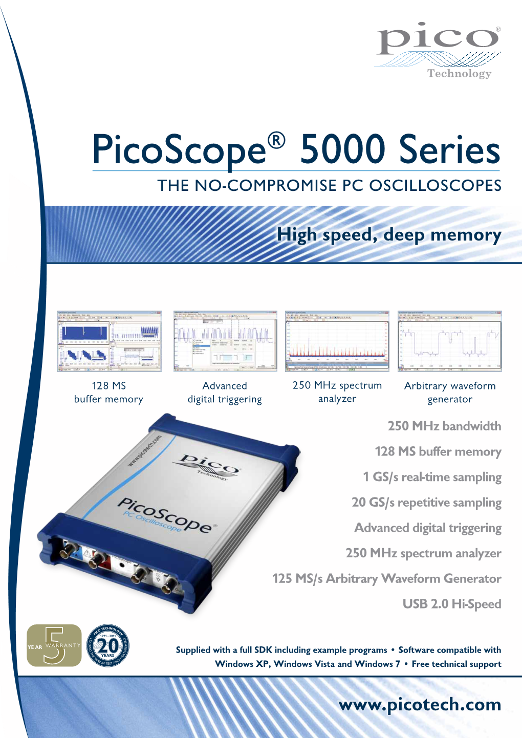 Picoscope® 5000 Series the NO-COMPROMISE PC OSCILLOSCOPES