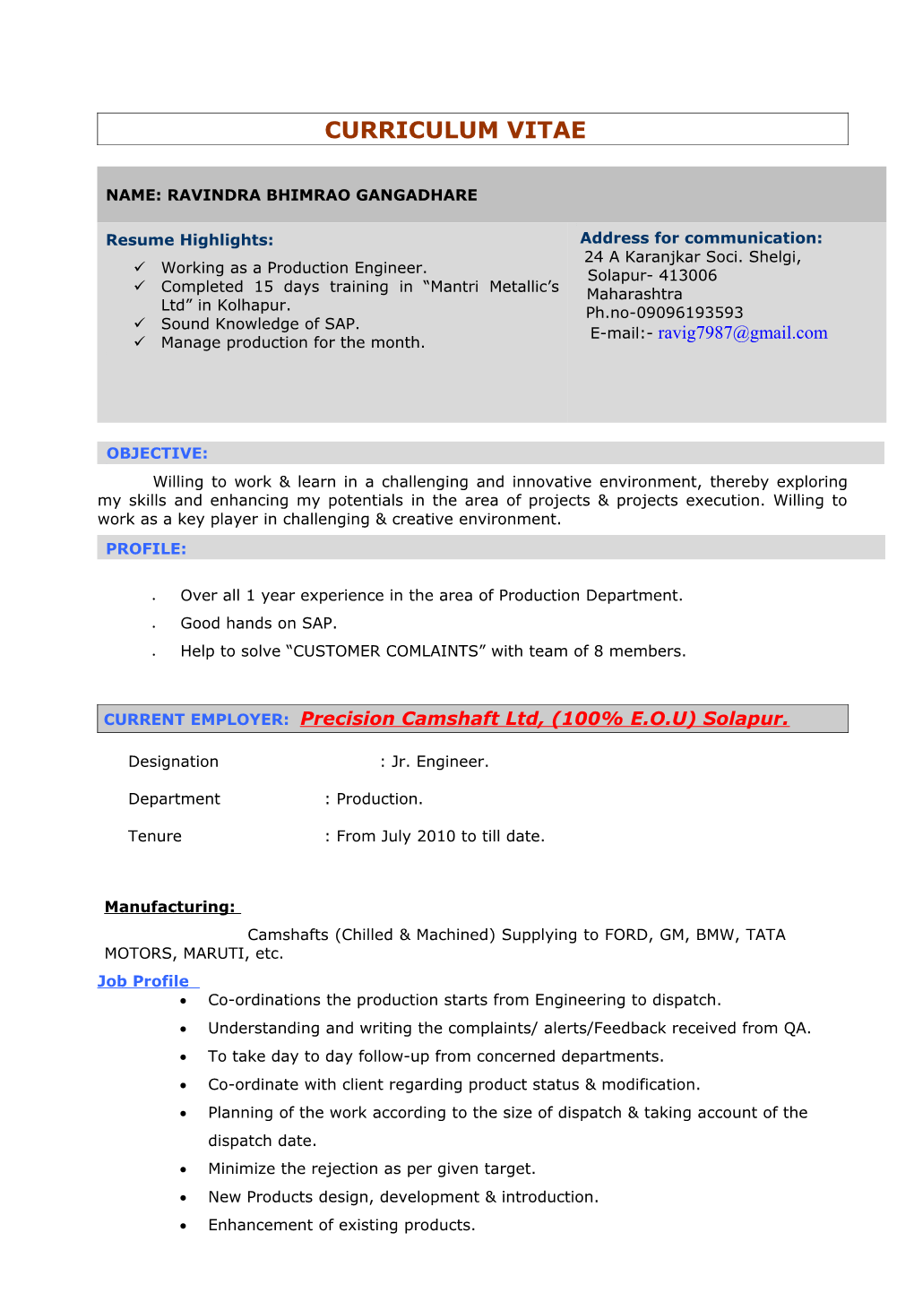 Curriculum Vitae s469