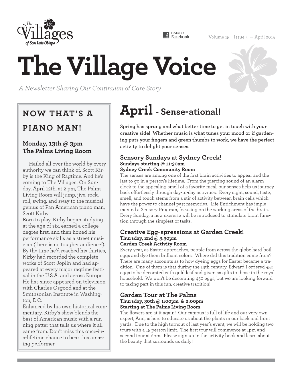 The Village Voice a Newsletter Sharing Our Continuum of Care Story