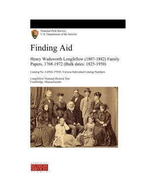 Finding Aid to the Henry Wadsworth Longfellow Dana Papers, 1744-1972