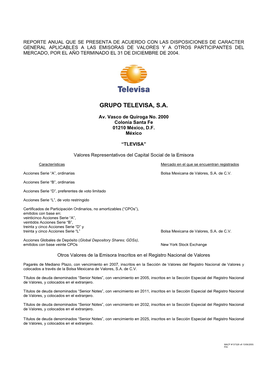 Grupo Televisa, S.A