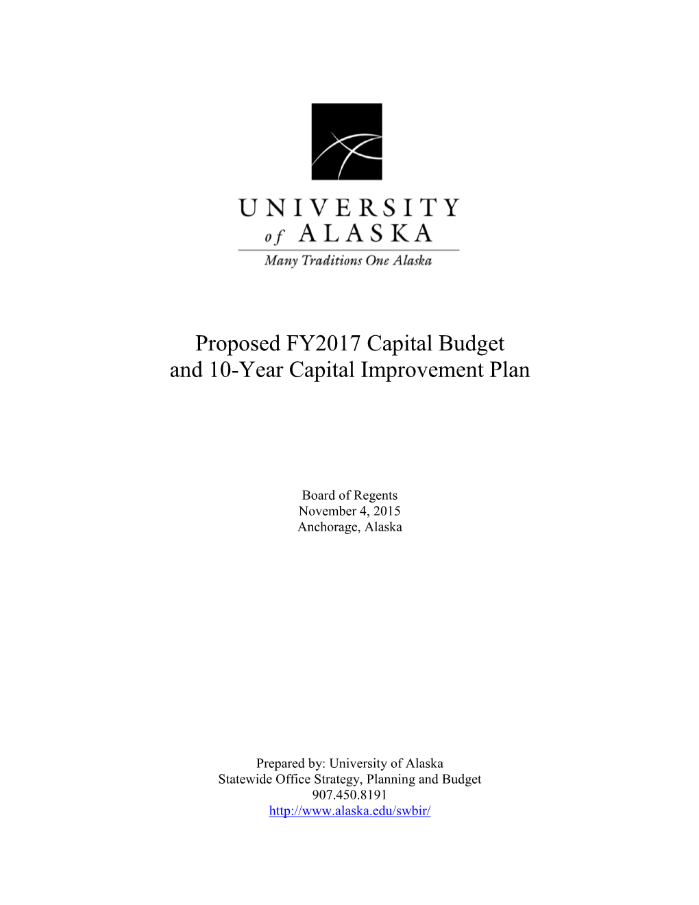 FY17 Capital Budget