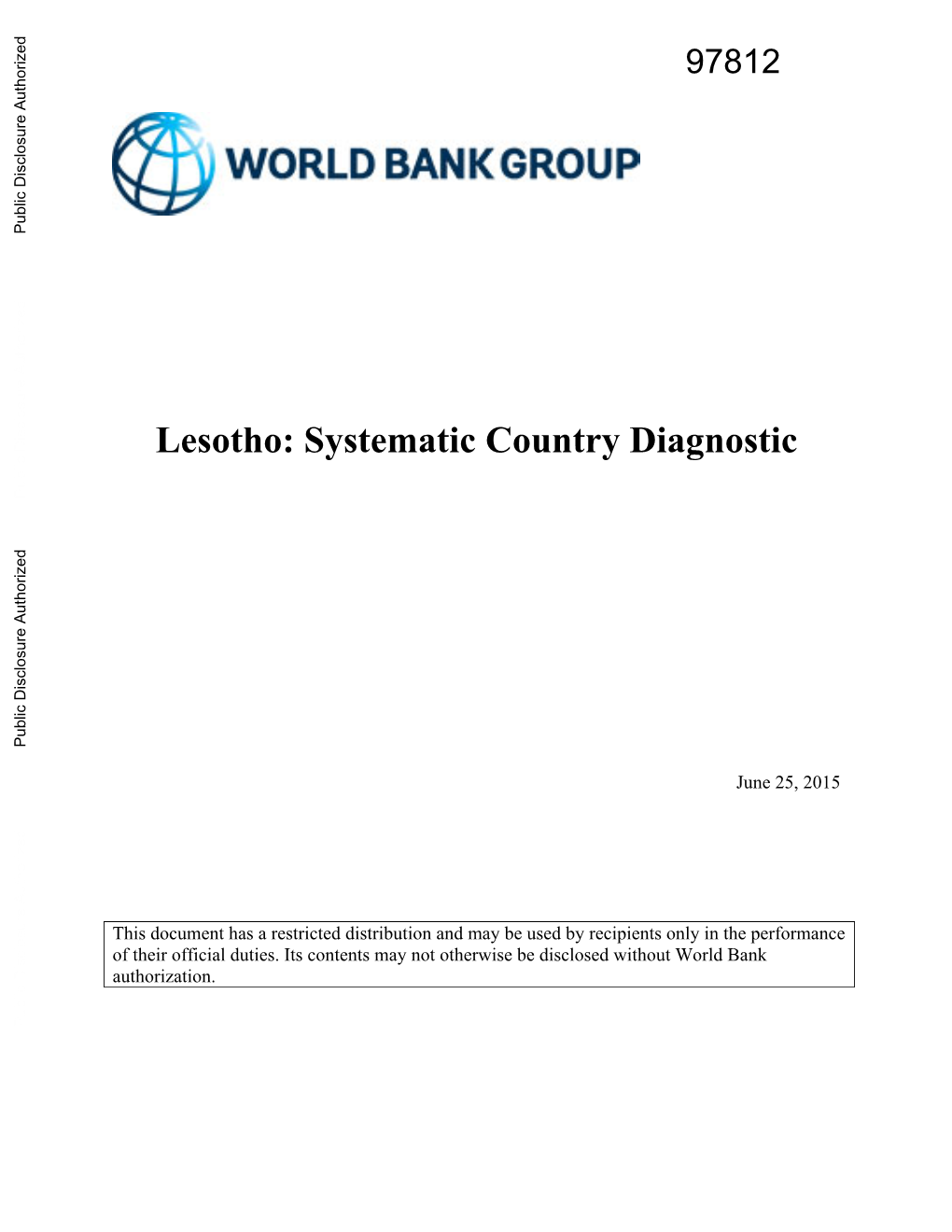 Lesotho: Systematic Country Diagnostic