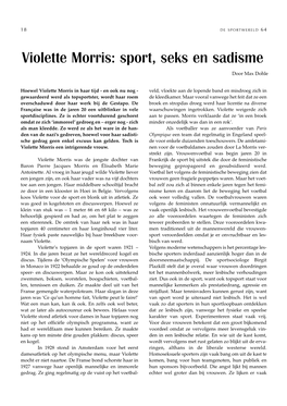 Violette Morris: Sport, Seks En Sadisme