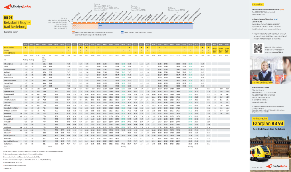 Fahrplan RB 93