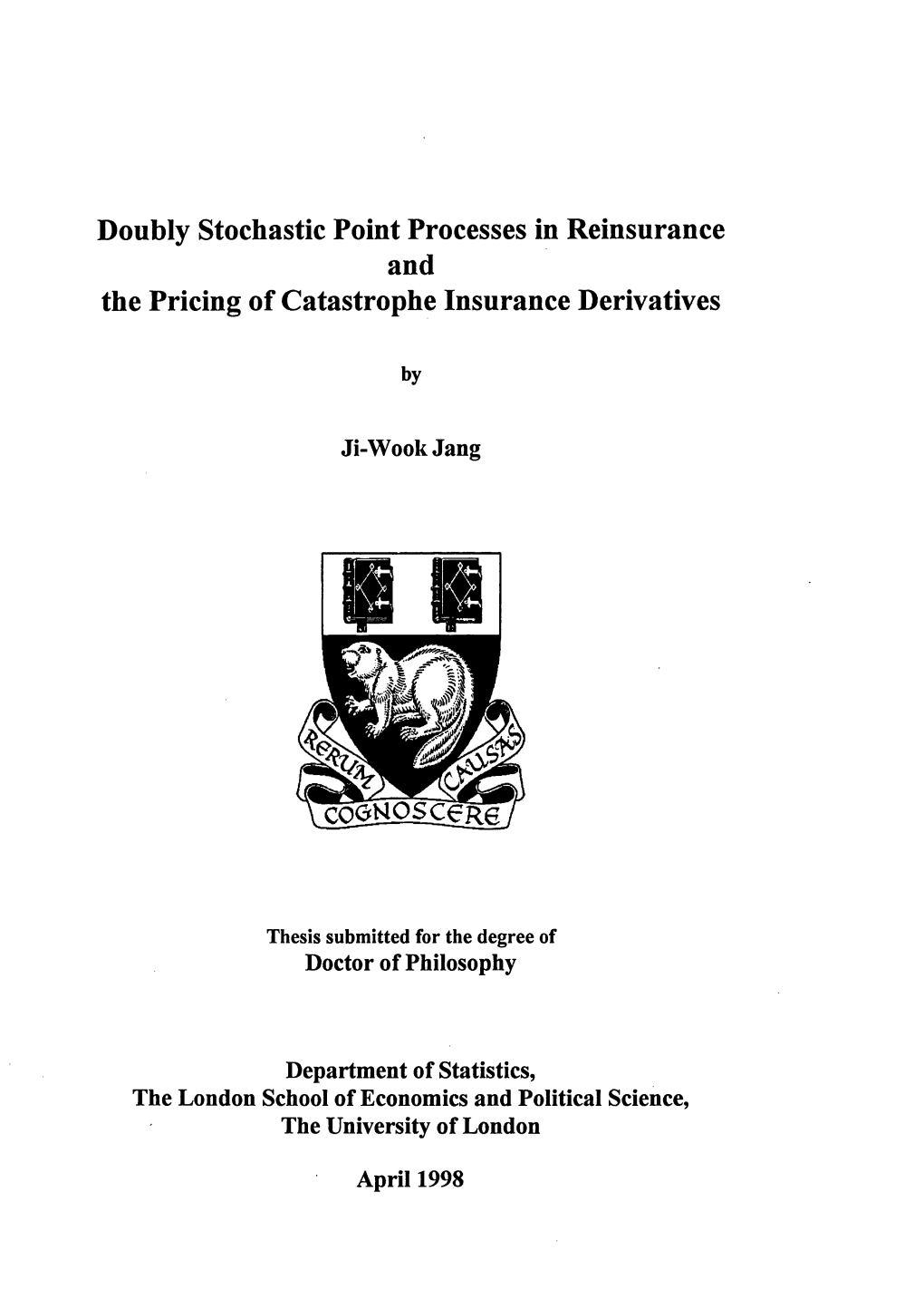 Doubly Stochastic Point Processes in Reinsurance and the Pricing of Catastrophe Insurance Derivatives