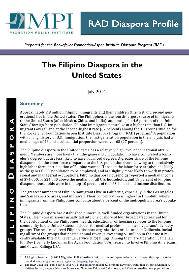 The Filipino Diaspora in the United States