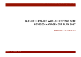 Blenheim Palace World Heritage Site Revised Management Plan 2017
