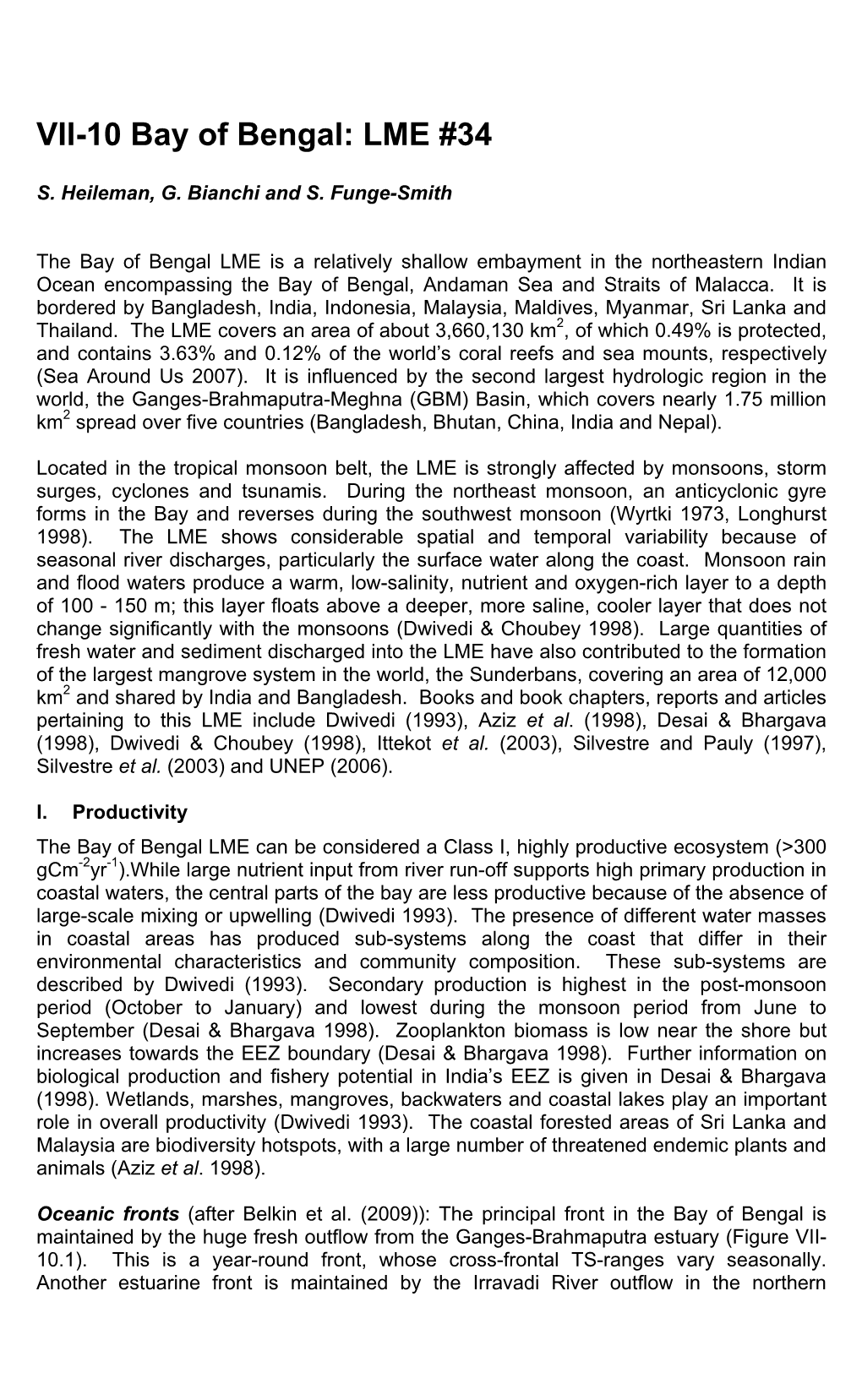 VII-10 Bay of Bengal: LME #34