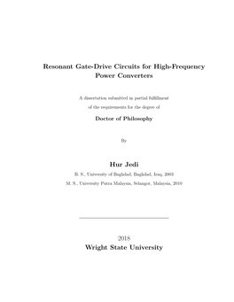 Resonant Gate-Drive Circuits for High-Frequency Power Converters
