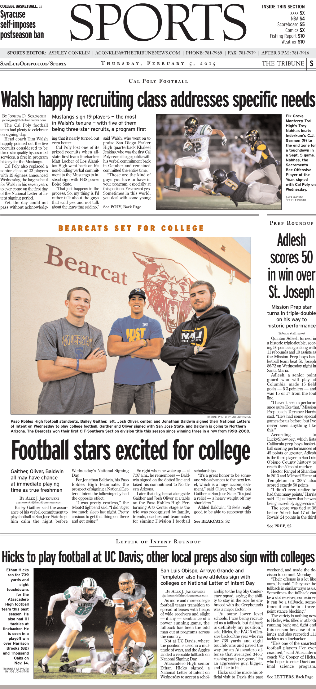 Football Stars Excited for College Is the Third Player in San Luis Obispo County History to Reach the 50-Point Marker