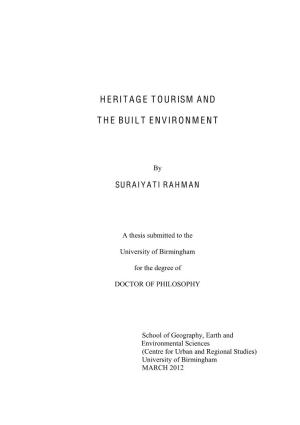 Heritage Tourism and the Built Environment