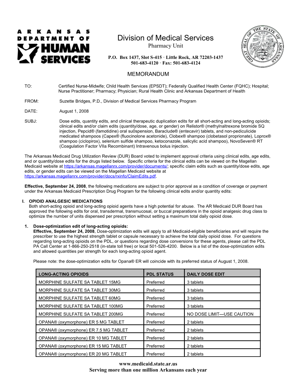 AR Medicaid DUR Board Meeting July 2008 Page 4 of 4