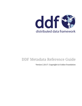 DDF Metadata Reference Guide