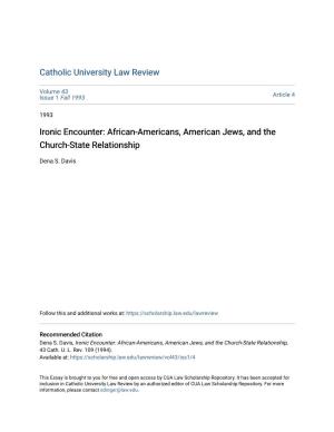 African-Americans, American Jews, and the Church-State Relationship
