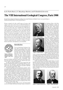 The VIII International Geological Congress, Paris 1900