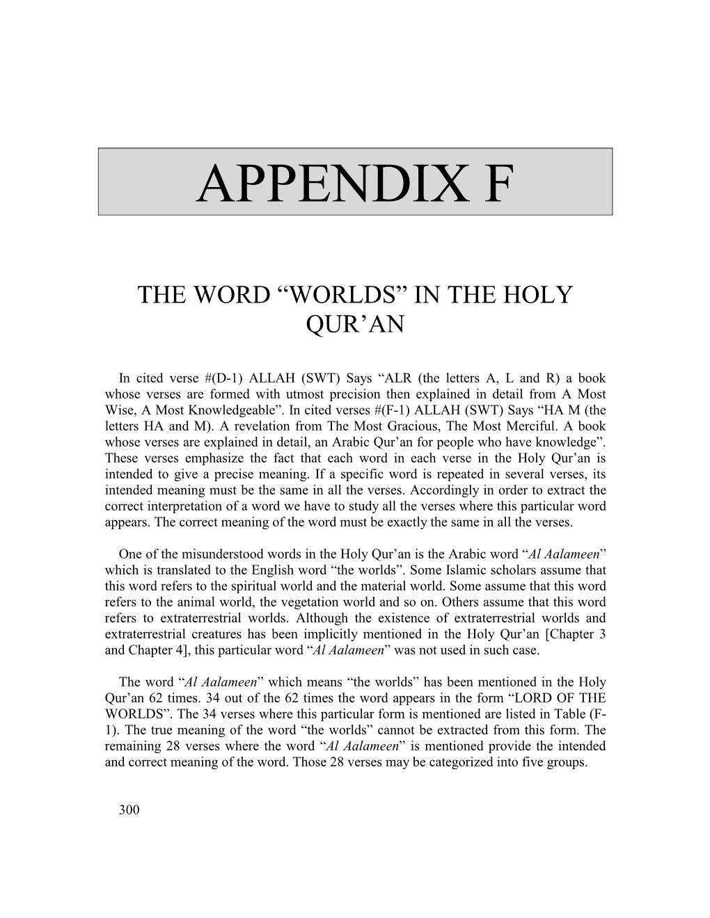 Appendix F: the Word "Worlds"
