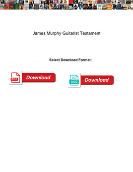 James Murphy Guitarist Testament