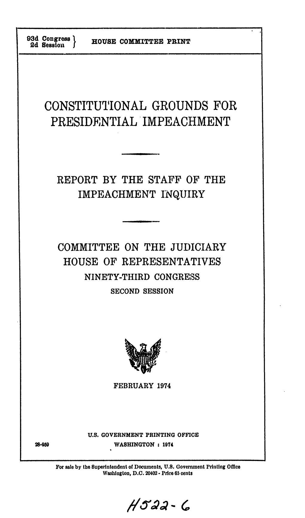Constitutional Grounds for Presidential'impeachment