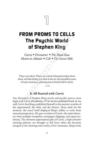 FROM PROMS to CELLS the Psychic World of Stephen King