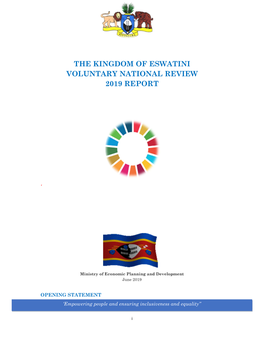 Eswatini Voluntary National Review 2019 Report