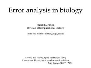 Error Analysis in Biology