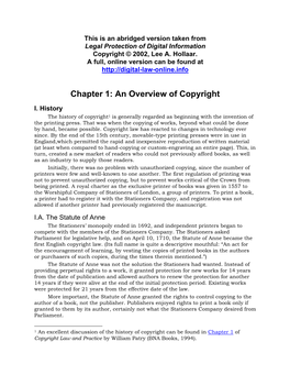 An Overview of Copyright