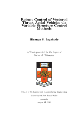 Robust Control of Vectored Thrust Aerial Vehicles Via Variable Structure Control Methods