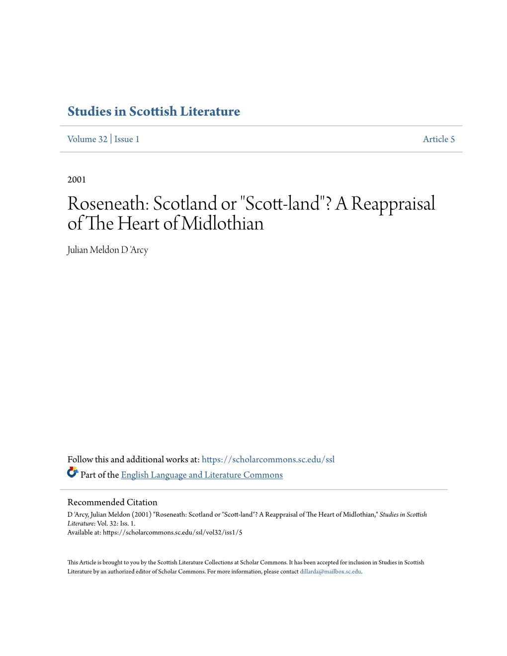 Roseneath: Scotland Or 