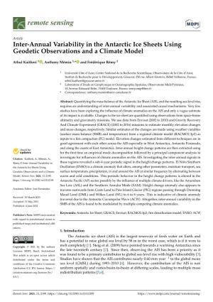 Inter-Annual Variability in the Antarctic Ice Sheets Using Geodetic Observations and a Climate Model