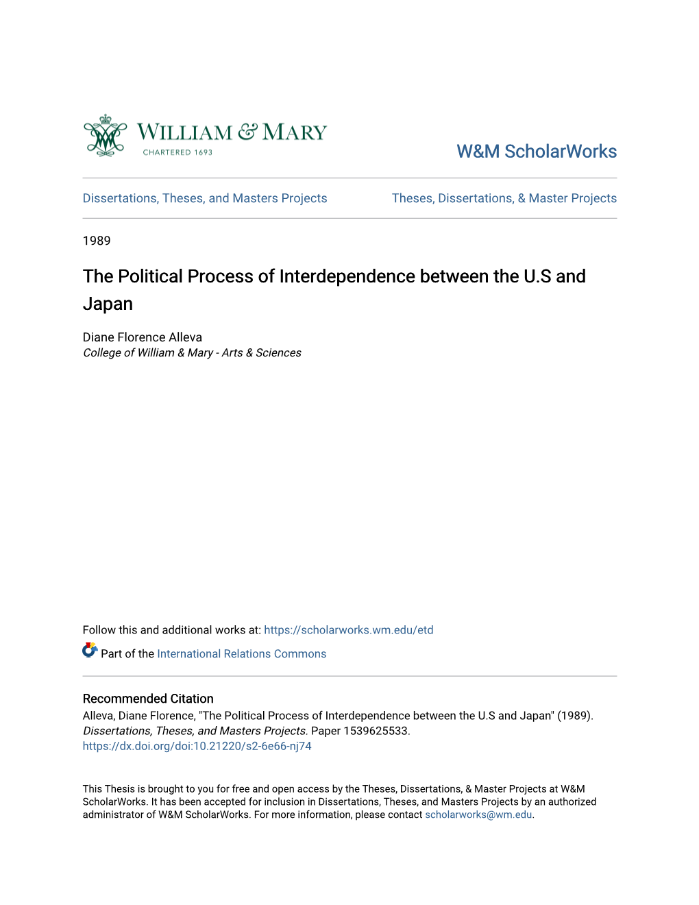 The Political Process of Interdependence Between the U.S and Japan