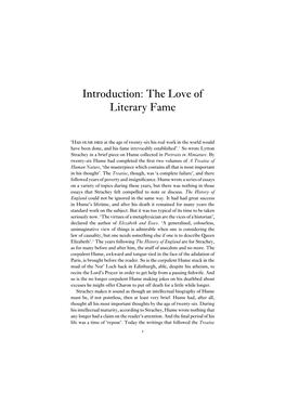 Introduction: the Love of Literary Fame