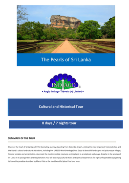 Cultural and Historical Tour 8 Days / 7 Nights Tour
