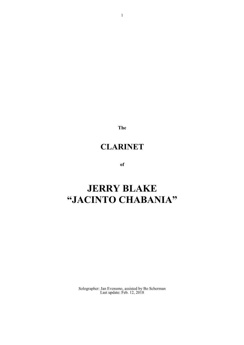 Download the CLARINET of Jerry Blake