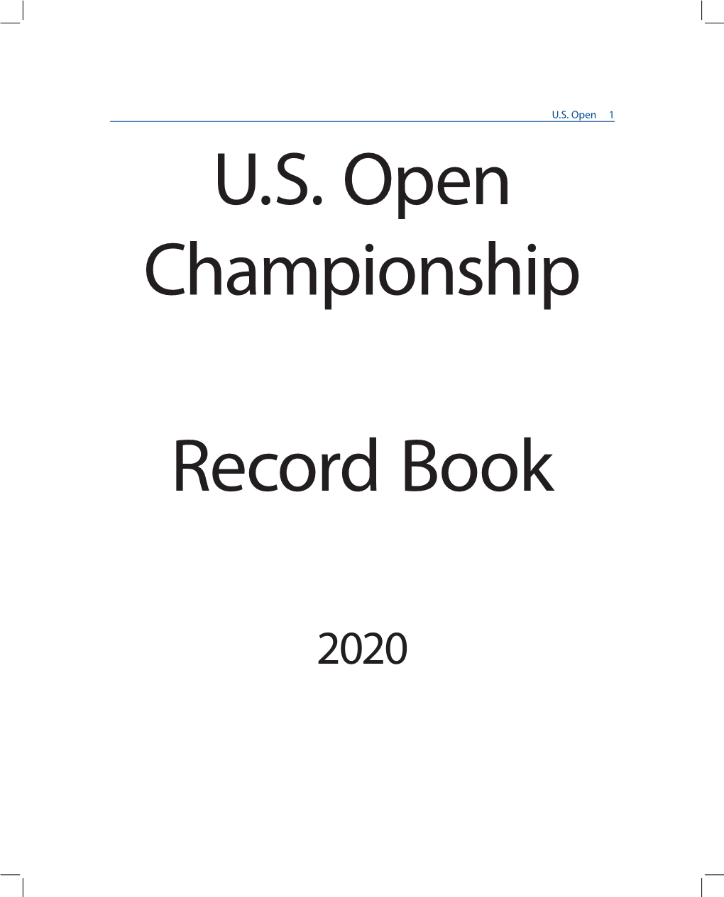 U.S. Open 1 U.S