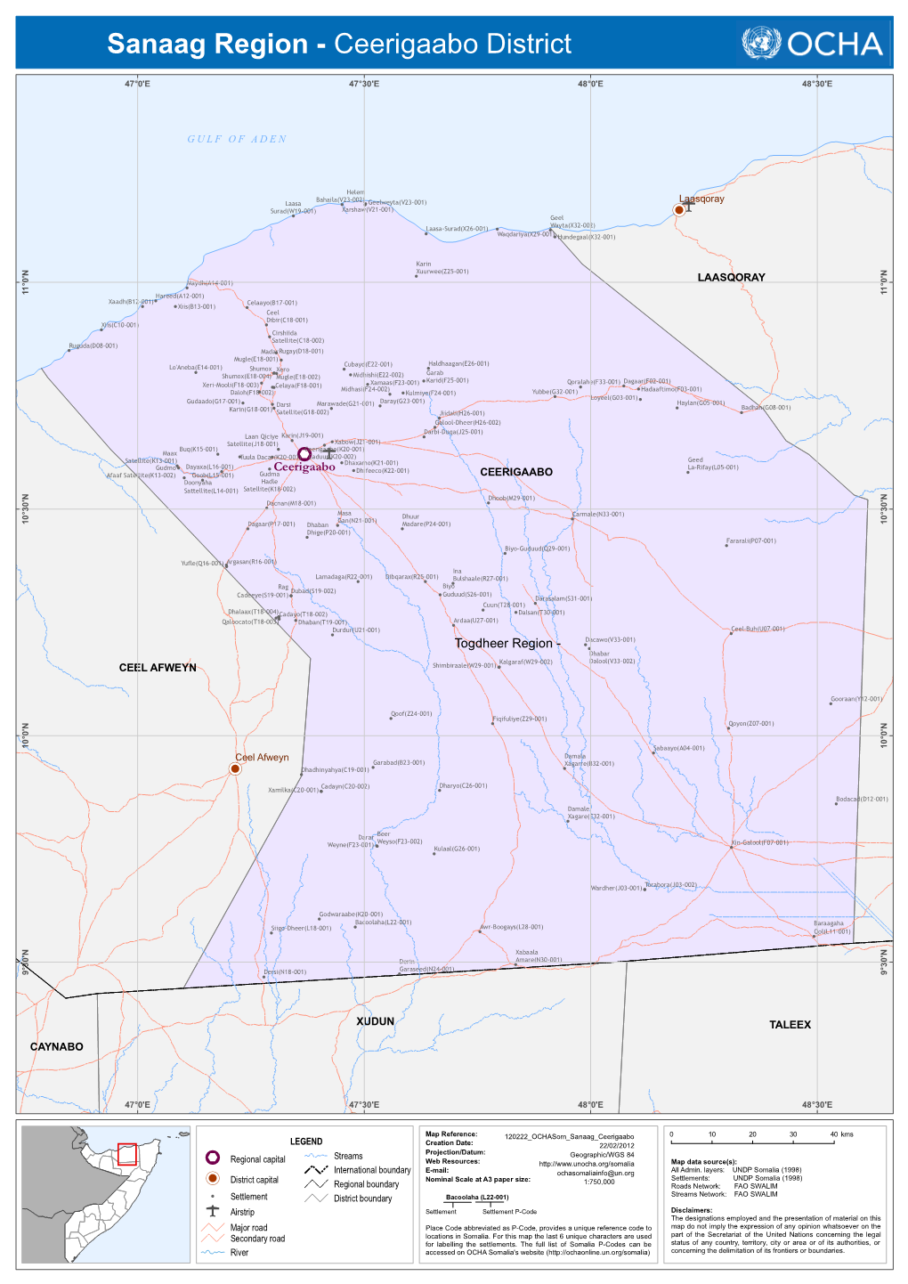 Sanaag Region - Ceerigaabo District