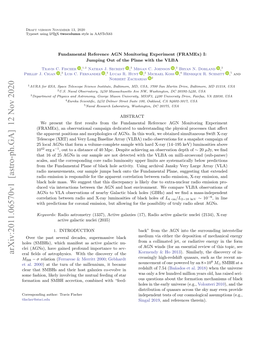 Arxiv:2011.06570V1 [Astro-Ph.GA] 12 Nov 2020 Eral ﬁelds of Astrophysics