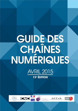 AVRIL 2015 13E ÉDITION CONSEIL SUPÉRIEUR DE L’AUDIOVISUEL Direction Des Études Et De La Prospective Direction Des Programmes Tour Mirabeau