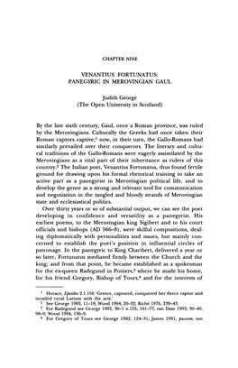 Venantius Fortunatus: Panegyric in Merovingian Gaul