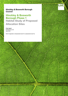 Hinckley Habitat Study of Proposed Allocation Sites June 2020 Part 9