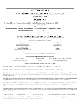 TAKE TWO INTERACTIVE SOFTWARE INC | Form 10-K | 5/14/2019