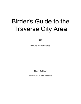 Birder's Guide to the Traverse City Area